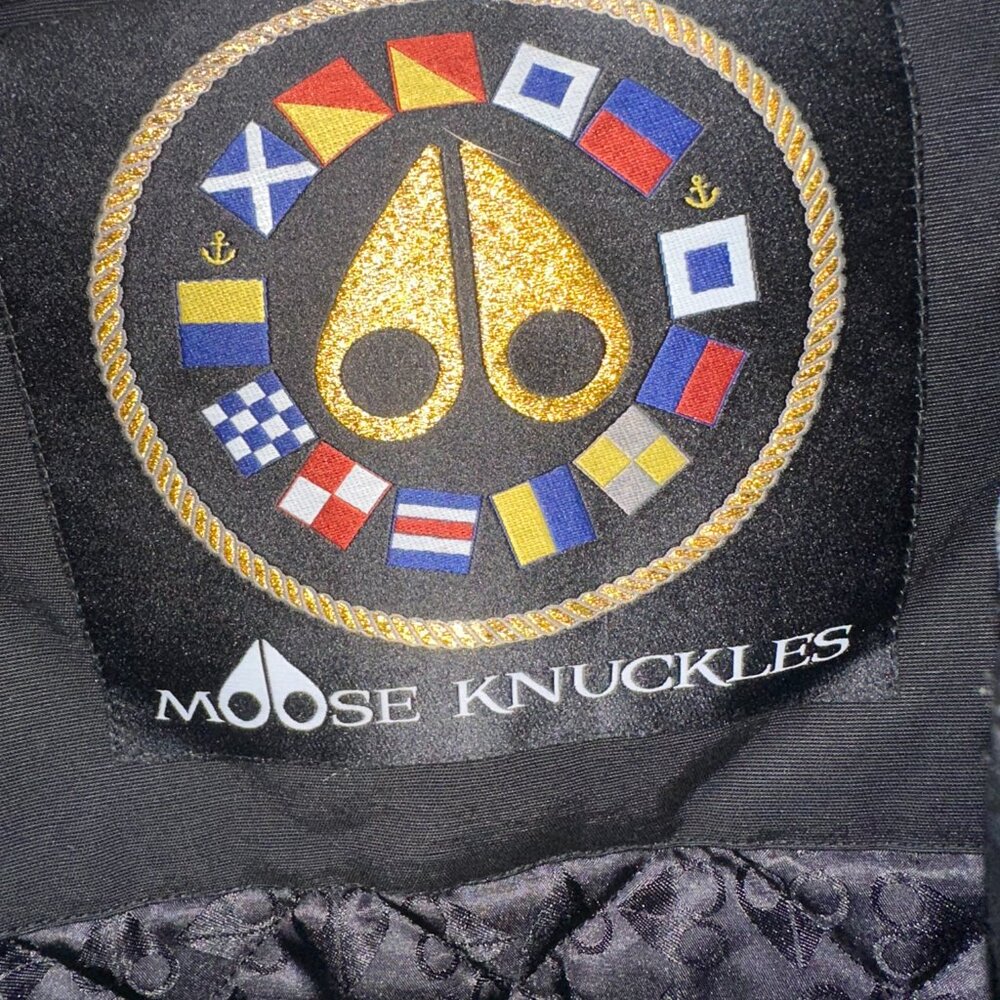 Moose Knuckle Black Shearling Trim Parka Moto Style Jacket Preowned - Picture 4 of 6
